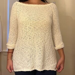 Joie Off-the-Shoulder Cream Sweater